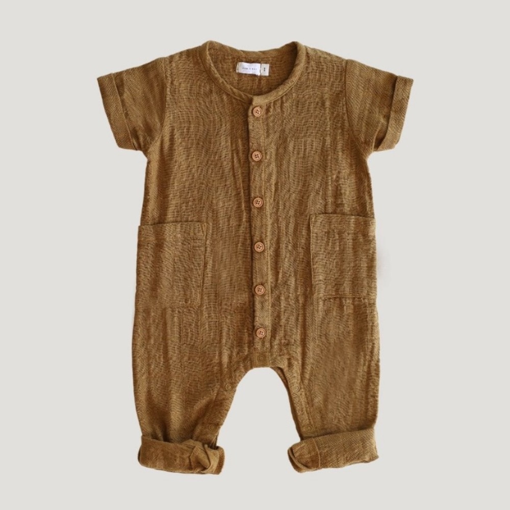 Jamie Kay Organic Cotton Bronze Muslin Romper